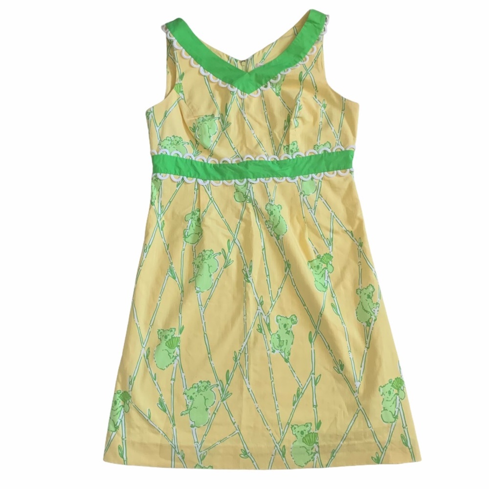 Lilly Pulitzer Originals 2009 Del Mar Sleeveless V-neck Dress Loopy Koala Print